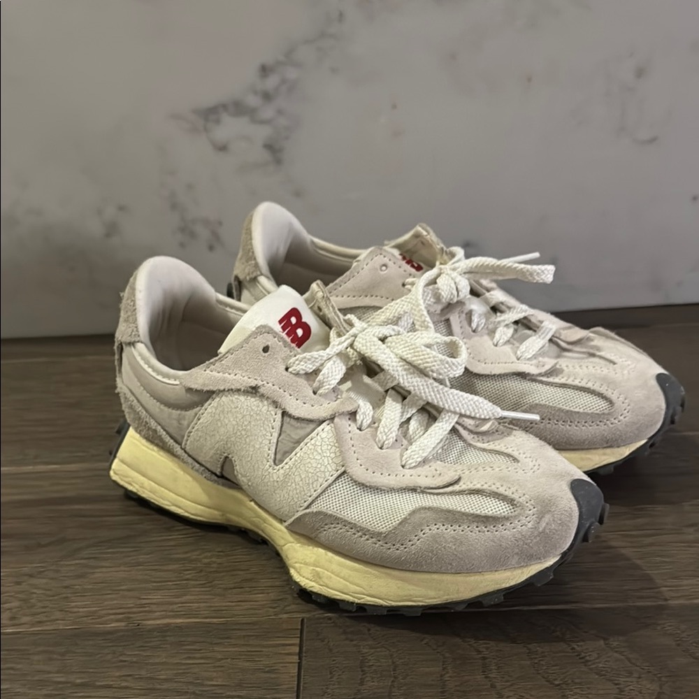 New Balance Women's Sneakers - Cream and Red - Picture 2 of 5